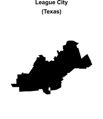 League City (Texas) blank outline map