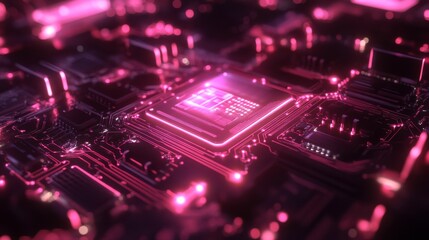 Obraz premium Quantum Circuitry in Radiant Visuals