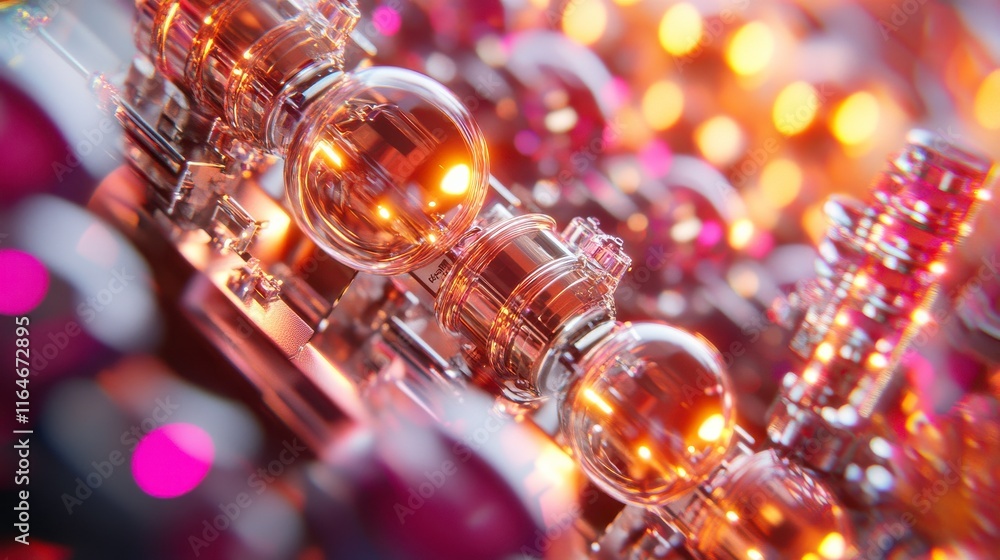 Aufkleber quantum computing chips in vibrant animated environment