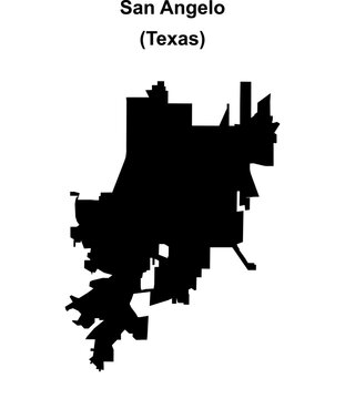 San Angelo (Texas) blank outline map