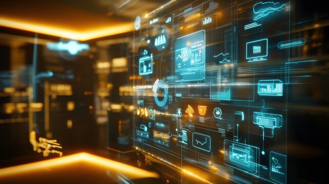 Smart Home Digital Environment in Warm Light