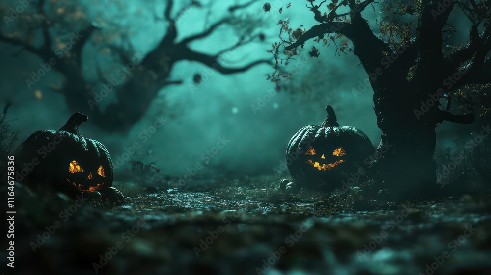 Poster halloween background created with generative ai