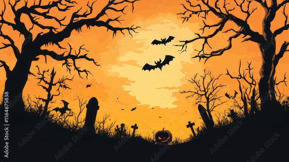 Poster halloween background created with generative ai