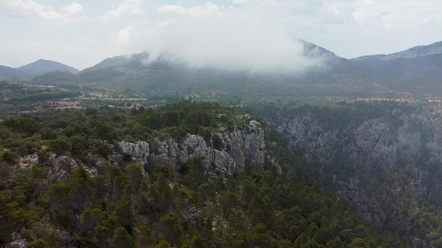 Aerial view over Mallorca landscapes