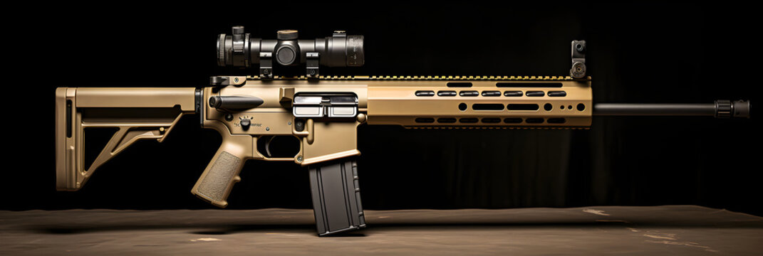 High Precision Semi-Automatic FN SCAR 20S Rifle Showcased in Detailed Stock Photo