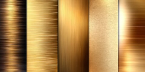 Collection of realistic gold texture backgrounds presented as vector illustrations