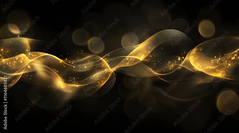 Poster a beautiful abstract composition featuring out-of-focus lights with a bokeh effect on a dark, moody 