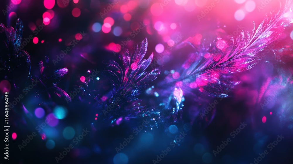 Aufkleber a beautiful abstract composition featuring out-of-focus lights with a bokeh effect on a dark, moody 