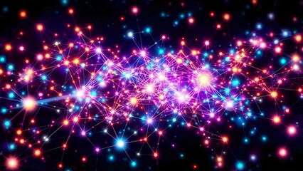 Fototapeta premium Abstract Bioluminescent Glow Network | Cybernetic Art Nouveau