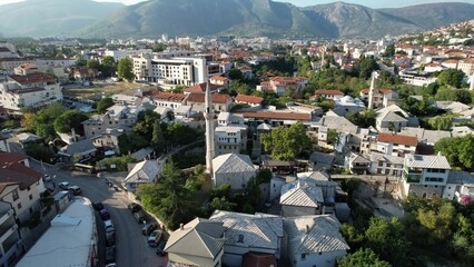 Aerial Mostar City Streets