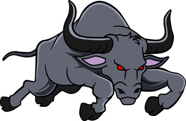 running bull vector illustration isolated on white background
