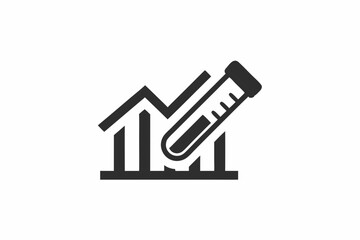 creative medical lab results icon concept