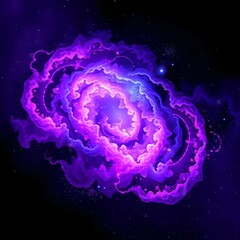 Fototapeta premium Vibrant Cosmic Galaxy with Swirling Purple and Blue Nebulae