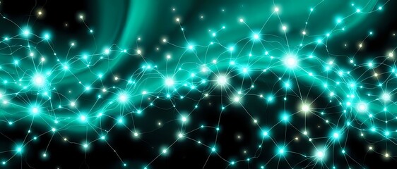 Luminous Nebula at Night - Art Nouveau Cybernetic Galaxy