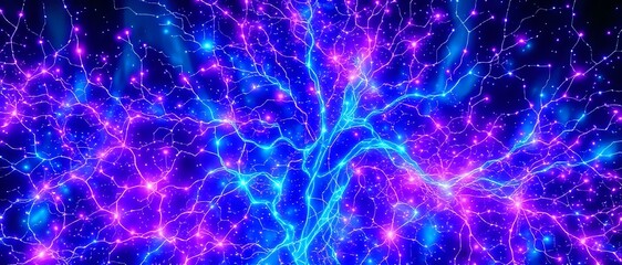 Cybernetic Tree of Life in Bioluminescent Colors