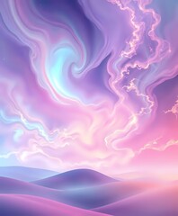 Obraz premium Enchanting Aurora Landscape with Mountains & Sky at Dusk
