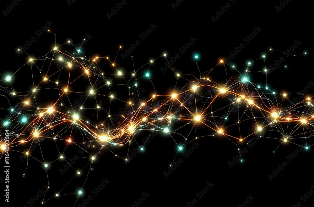 Poster luminescent constellation abstract art - dynamic stars in motion