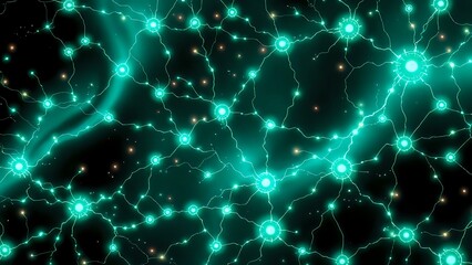 Ethereal Cybernetic Art Nouveau Bioluminescent Network