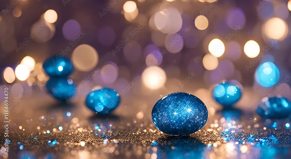 Aufkleber an enchanting display of blue bokeh lights sparkles and glimmers providing a captivating backdrop fo