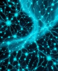 Mesmerizing Blue Nebula - Bioluminescent Cybernetic Art Nouveau