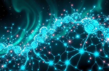 Obraz premium Serpentine Starlight: Night Sky Constellation in Art Nouveau Style