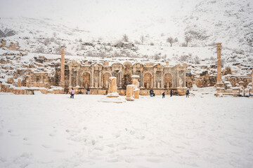 o visit the sprawling ruins of Sagalassos, high amid the jagged peaks of Ak Dag, is to approach myth: the ancient ruined city set in stark . Sagalassos Ancient City under the snow on a winter day.