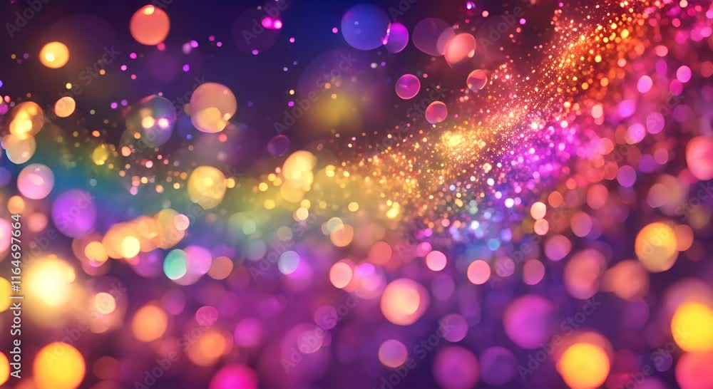 Aufkleber a vibrant abstract background featuring rainbow bokeh lights and glittery texture creating a festive