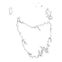 Tasmania blank outline map