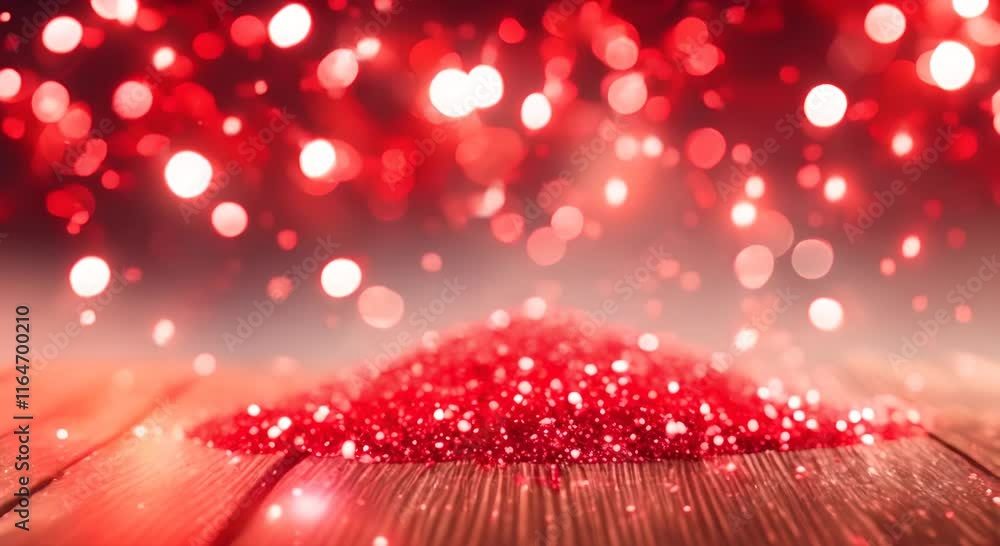 Poster a dazzling display of red and white bokeh glitter creating a vibrant and festive atmosphere suitable