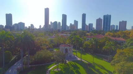 Fototapeta premium Aerial View of Green Spaces in Urban Environment