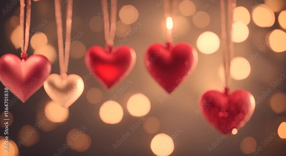 Poster a beautiful display of glowing orange heart shapes against a dark background creating a warm and rom