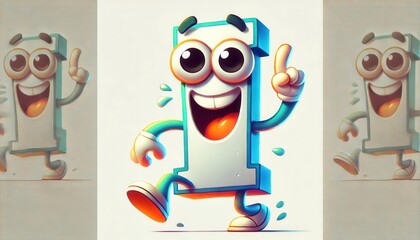 Cheerful cartoon number 1 mascot with vibrant and playful design AI generated