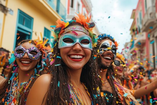 fundo fotogr&aacute;fico de carnaval, carnaval de rua com foli&otilde;es
