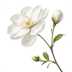 Obraz premium A cluster of white flowers in full bloom, creating a soft and delicate visual display.