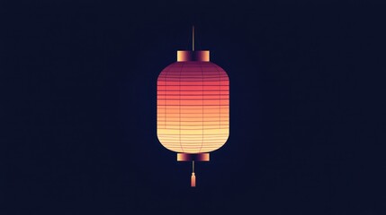 Obraz premium A illustration of a Chinese lantern, its body filled with a smooth gradient of colors.