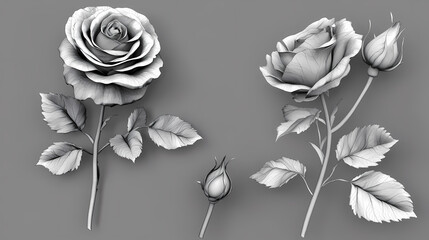 black rose monochrome