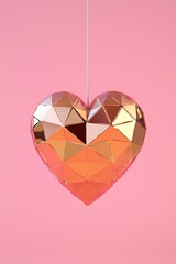 Valentine's Day Rose Gold Geometric Heart Hanging Decoration Love Symbol Valentines Day