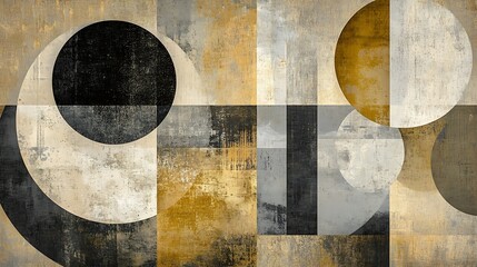 Abstract Geometric Composition In Earthy Tones