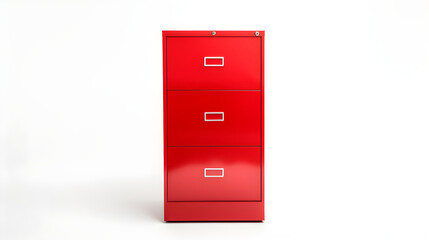 Modern Four-Drawer Metal Filing Cabinet in Office Setting, Depicting Efficiency and Organization