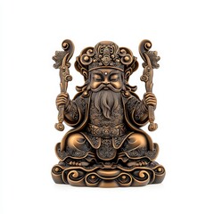Fototapeta premium A detailed bronze statue of a deity, showcasing intricate craftsmanship and cultural significance, ideal for art and spirituality.