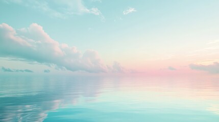 Naklejka premium A pastel gradient that transitions from light sky blue to soft mint green, creating a gentle, airy visual