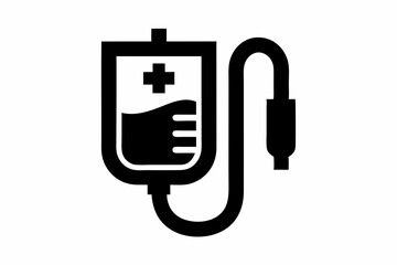 creative medical iv bag icon concept
