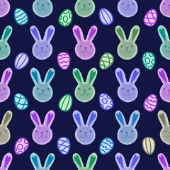 Spring animals seamless Easter rabbit pattern for wrapping paper and fabrics