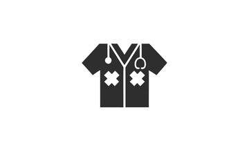 creative medical hospital gown icon concept 