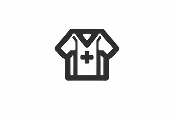 creative medical hospital gown icon concept 