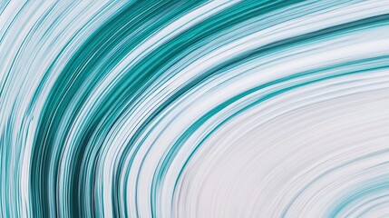 Abstract Teal and White Swirling Lines Design