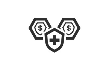 creative medical health insurance icon concept