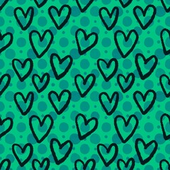 Valentine hearts seamless 14 February love pattern for wrapping paper