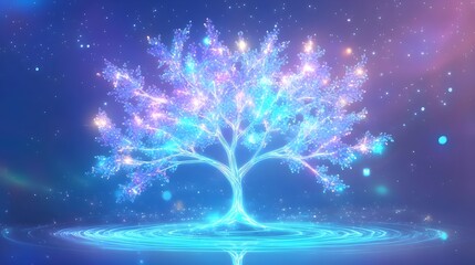 magical glowing tree, fantasy background - fantasy & sci-fi