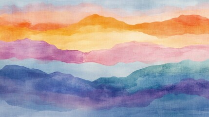 Colorful pastel drawing paper texture vector bright banner, print. Hand painted watercolor sky and clouds, abstract watercolor background.